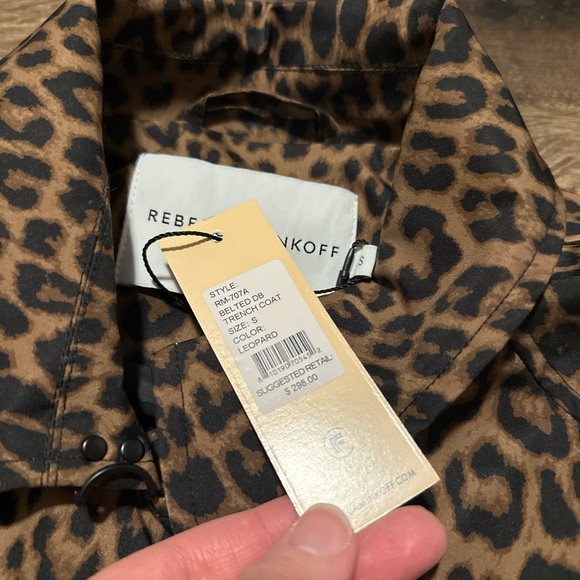 NWT REBECCA MINKOFF LEOPARD TRENCH COAY - Picture 3 of 4